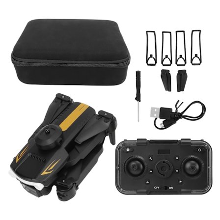 Drone i plast med 4K højopløsning dobbelt kameraobjektiv optisk flow positionering undgå forhindringer UAV til 14 år og opefter sort dobbelt batteri