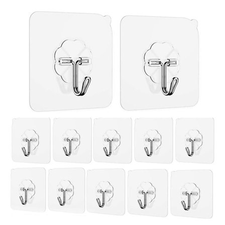 Vægkroge Kraftige selvklæbende kroge Vandtætte olietætte transparente sømløse kroge Selvklæbende vægkroge til badeværelse køkken loftbrug
