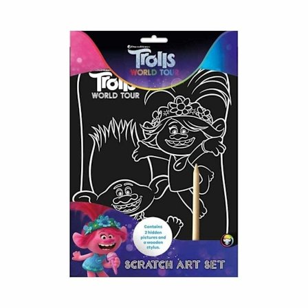 Trolls Scratch Art Sheet One Size Multicoloured