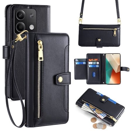 SKALO Xiaomi Redmi Note 13 5G Evelope Clutch 8-Fack - Svart