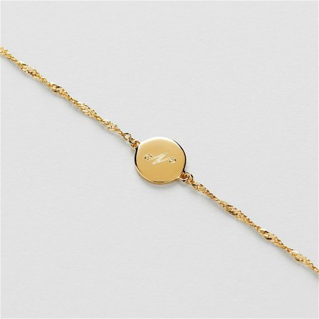 Ada Armband Gravyr - 24K Guldpläterat Sterling Silver - Safira
