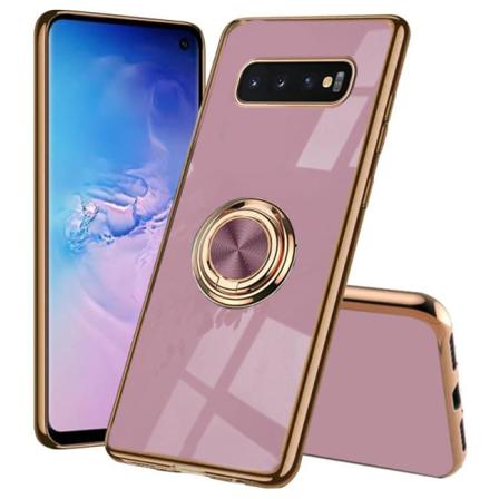 Samsung S10 Elegant & Stöttåligt Skal Med Ringhållare Flawless Rosa