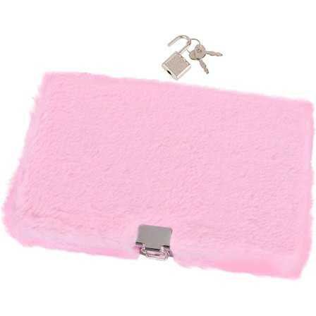 Plush Dagbok med Lås och Nyckel, A5 Linjerad Hårdpärmsplanerare Organizer Anteckningsbok Låsbar Journal Skrivblock Present till Barn Flickor Pojkar (