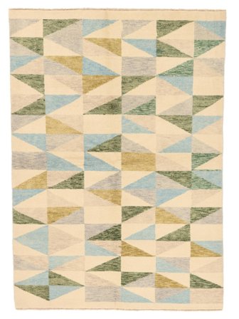 Noué À La Main Moderne Afghan Fine Tapis 165X232 De Laine Beige/Orange