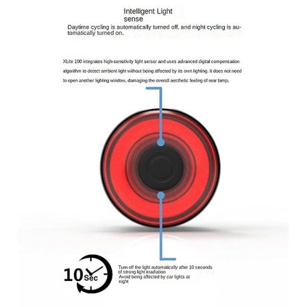 100 USB Opladning Landevejscykel Baglygte Saddel Cykel Baglygter Smart Bremslys