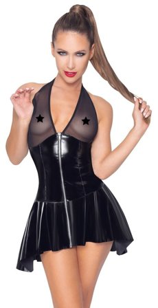 Black Level: Vinyl Dress With Powernet - Erotik Vuxen: Plus size