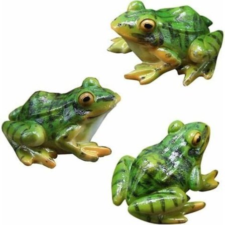 3-pakke Mini Froskehage Ornament Frosk Simulering Dyr Ornament Frosk Statue Ornament Frosk Skulptur Ornament