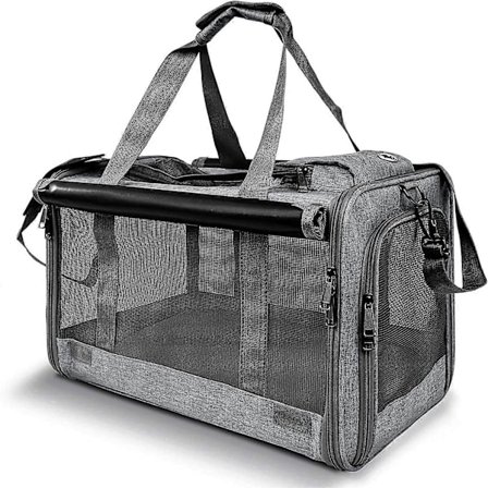 Transportbur för stora katter, mjuk kattbur för medelstora och stora katter och valpar upp till 9 kg, tvättbar hundbur med integritetsskydd för hem 