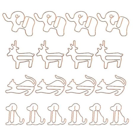 40 stk Kreative Dyreformede Papirklips Bokmerke Klips Søte Kontorrekvisita