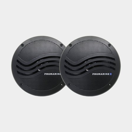Głośniki morskie Promarine, 6.5", 150 W, czarne, do montażu wpuszczanego, z czarnymi frontami, 2-pak (2 x pasywny) - Jachtowa