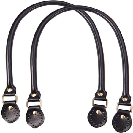 Svart PU-läder Handväska Rem Sy på Väska Handtag Handväska