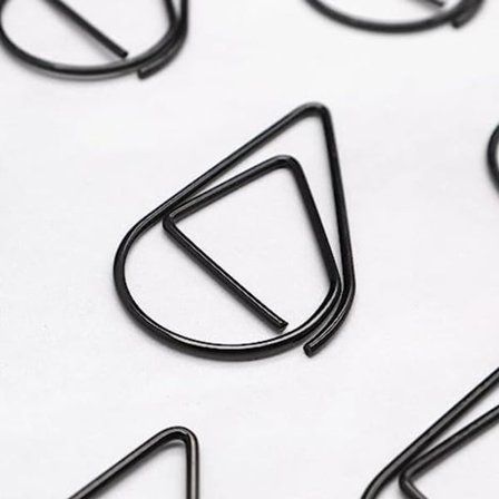 250 stk sorte papirklips søte dråpeformede / dråpeformede rustfritt stål