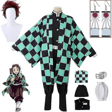 Demon Slayer Tanjirou Kamado Kostume Outfits Anime Sæt