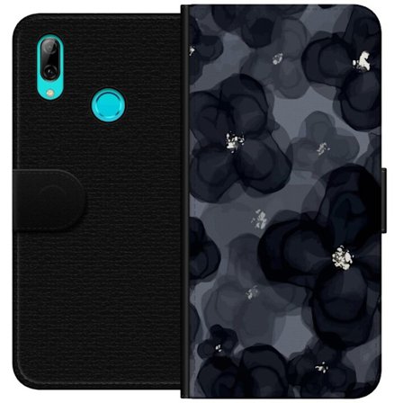Yhteensopiva Lompakkokotelo Huawei Huawei P smart 2019 Abstrakti tummanvärisellä kukkakuviolla, jossa on elegantti ja dramaattinen tunnelma