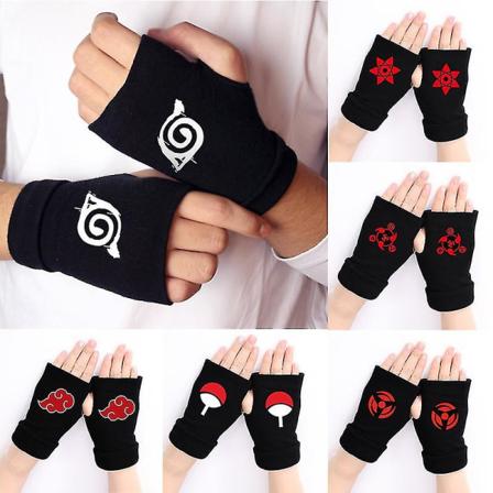 Anime Naruto Cosplay Hansker Til Kvinner Menn Barn Akatsuki Rød Sky Ninja Cosplays Fingerless Wrist Sykkelhanske Leker Fans Gave style 4