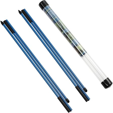 Golf Alignment Sticks - Sammenleggbare golføvelsesstaver for sikting, putting, holdningskorreksjon med klar rørkasse, blå