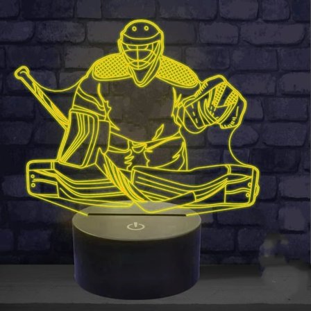 3D Ishockey Spiller Nattlys Bordsklampe Optisk Illusjon Lamper 7 Farge Skiftende Lys LED Bordlampe Jul Hjem Kjærlighet Bursdag Barn Dekor