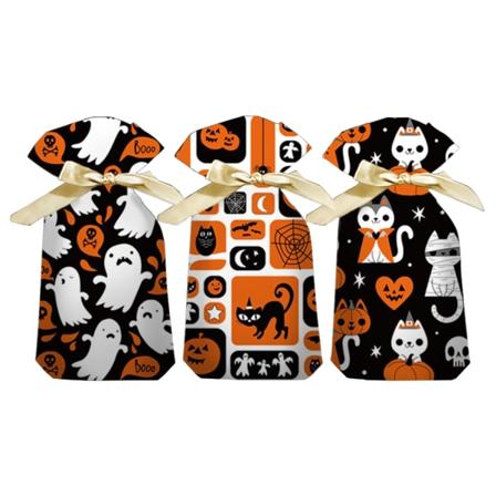 Halloween godispåse med dragsko 50 st Pumpkin Ghost Bat för kattpåsar för Festival Holiday Party Favor Happy family