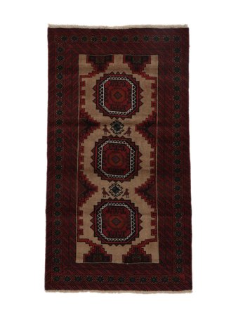 Orientalsk Beluch Teppe 96X175 Svart/Brun Ull, Persia