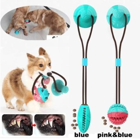 Multifunctional dog cat safe elastic cleaning teeth ball