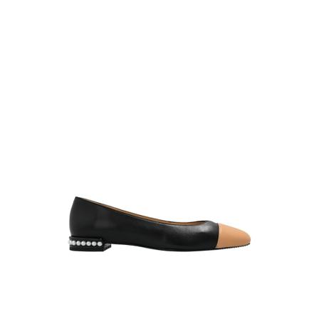 Stuart Weitzman ‘Pearl’ leather ballet flats , Zwart , Dames , Maat: 37 EU Ballerina's
