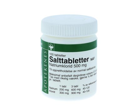 NAF Salttabletter NAF tab 500mg, 100 stk.