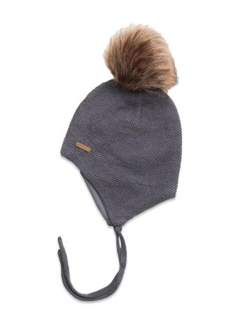 Hat W. Detachable Fake Fur Blue Minymo