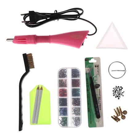 2160:a Hot Fix Rhinestone Set Hotfix Applikator Rosa