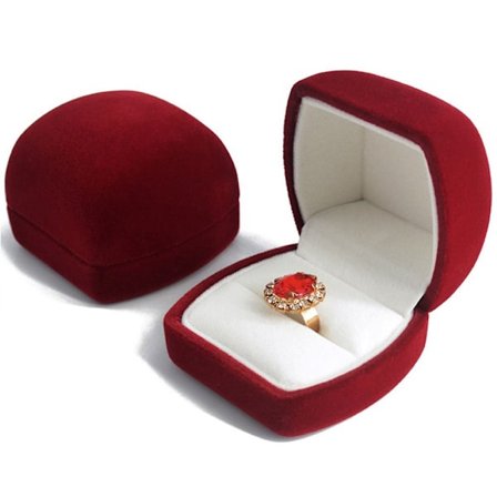 Velvet korulaatikko sormus säilytyslaatikko PUNAINEN