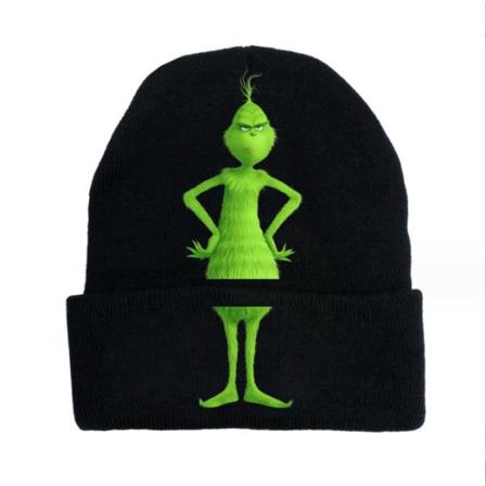 Julhatt Grinch Stickad Hatt Semesterhatt Vinterhuvudbonad D