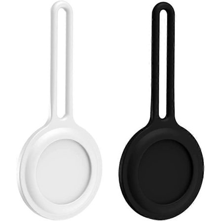 2 stk Silikonetui for Airtag Nøkkelring Silikonbeskyttelse med Silikon Nøkkelring, Anti-Ripeskydd Smussavvisende Ultra T