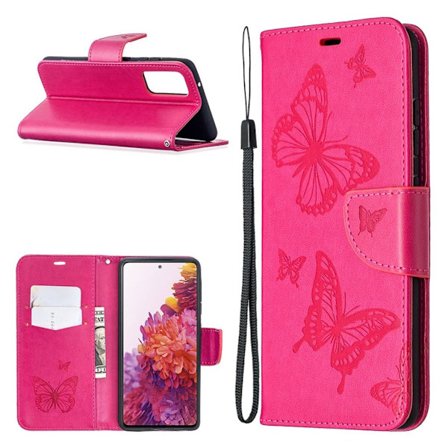 Butterfly Samsung Galaxy S20 FE 5G / S20 Fe Flippetui - Rose