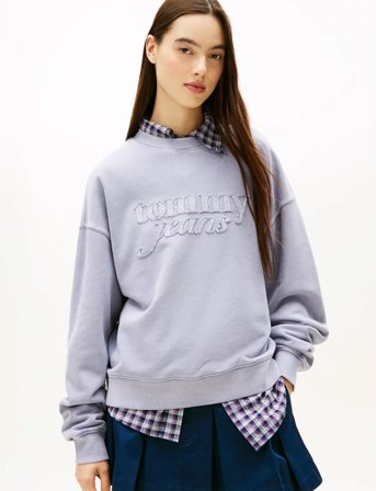 Tommy Jeans Tjw Bxy Gmd Script Crew - Grey - XS