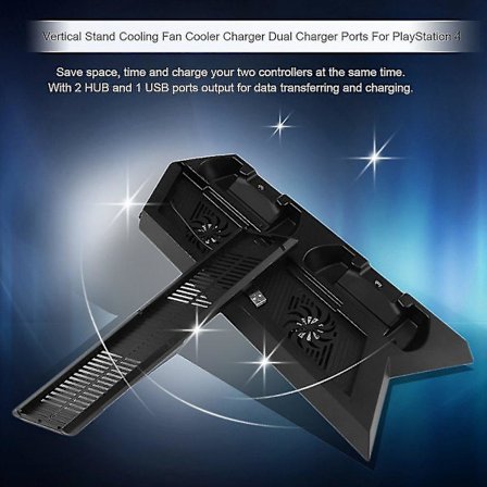 Vertikal Stativ Kjølefan Lader for Playstation 4