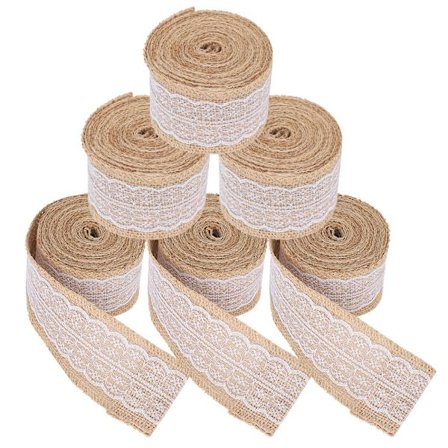5 st spetslinneband rulle juteband kant DIY födelsedag jul bröllop 6cm 5 meter rulle stift