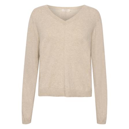Cream Anva V-Neck Knit Pullover inbo, Dame