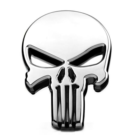 Hopea 2 kpl Metallinen 3D Punisher -tarra, Ajoneuvotarra