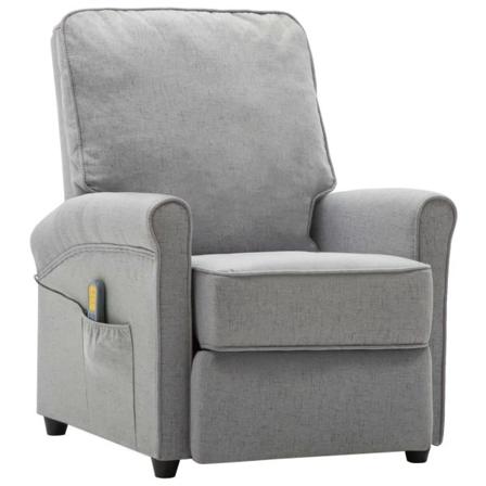 Vidaxl Massagefåtölj Ljusgrå Tyg Grå
