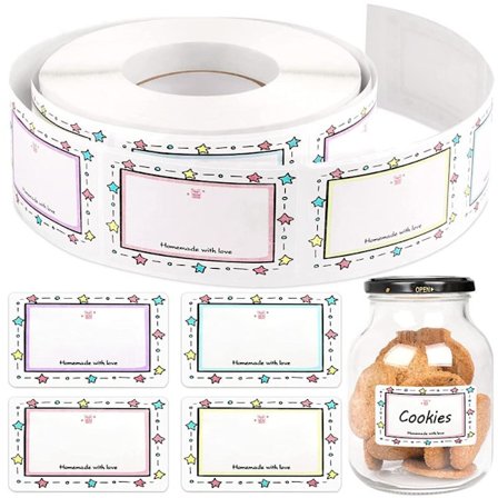 Självhäftande syltburksetiketter Etiketter 5x3cm Behållartiketter AA