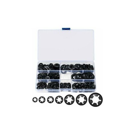 340-pak Starlock skiver, låseskiver, hurtiglås, hurtigspænder - M3/M4/M5/M6/M8/M10/M12, sort_xx