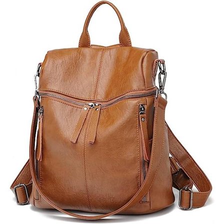 Mote PU Lær Dame Ryggsekk Skulder Bag, Lett Stor Kapasitet og Multipocket, Dame Ryggsekk for Kontor Arbeid Skole Reise