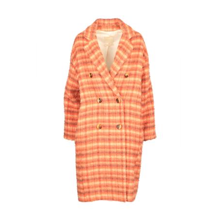 Momoni, Double-Breasted Coats Oranje, Dames, Maat:S,polyester