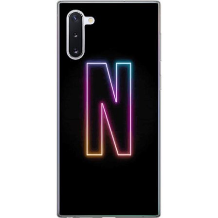 Kompatibel Mobilcover til Samsung Samsung Galaxy Note10 Minimalistisk neonbogstav N i farveskiftende lys mod sort baggrund