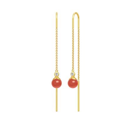 Julie Sandlau Berry Chain Earrings - Gold , Oranje , Dames , Maat: ONE Size