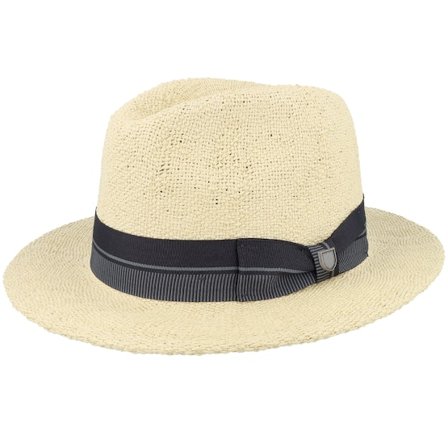 Brixton - Beis fedora Sombrero - Roma Fedora Natural/Black Straw Hat @ Hatstore