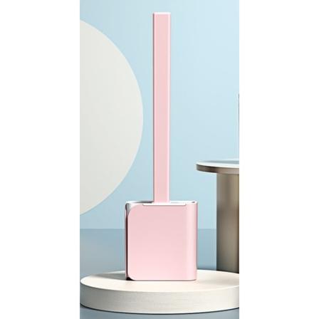Toalettbørste med Quick Dry Holder Sæt til badeværelsetoilet Kompakt Pink