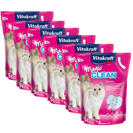 Vitakraft - Magic Clean 6 x 5 L - Katt - Kattesand & kattestrø - Krystallsand - ZOO.no