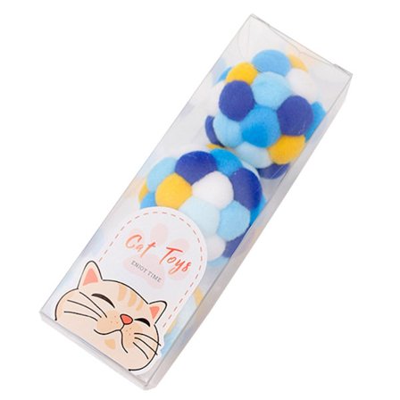 3 st interaktiva för kattleksak Söta mjuka plyschbollar med klockor inuti Ljusa färger Tuggleksak för kattungar Husdjurstillbehör