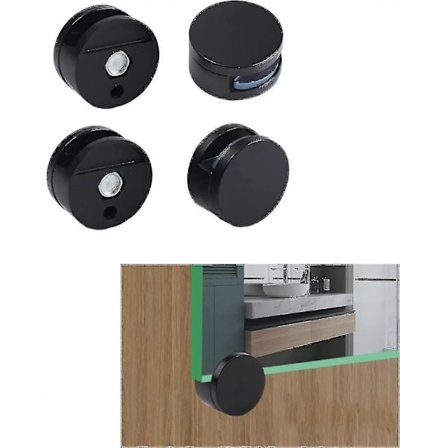 Spegelclips, Spegelmonteringsclips, 4 st Spegelfästen, för Väggar Fast Montering För 3-5mm Tjock Spegel (svart)