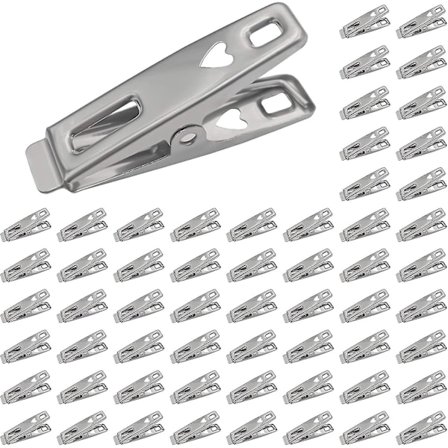 60 st klädnypor i rostfritt stål, starka klädnypor i metall